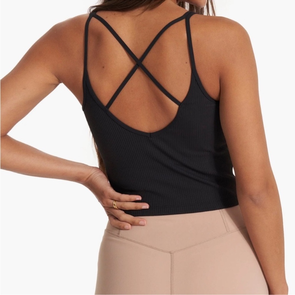 Vuori Women's Black Ribbed Tank Top - Picture 2 of 10